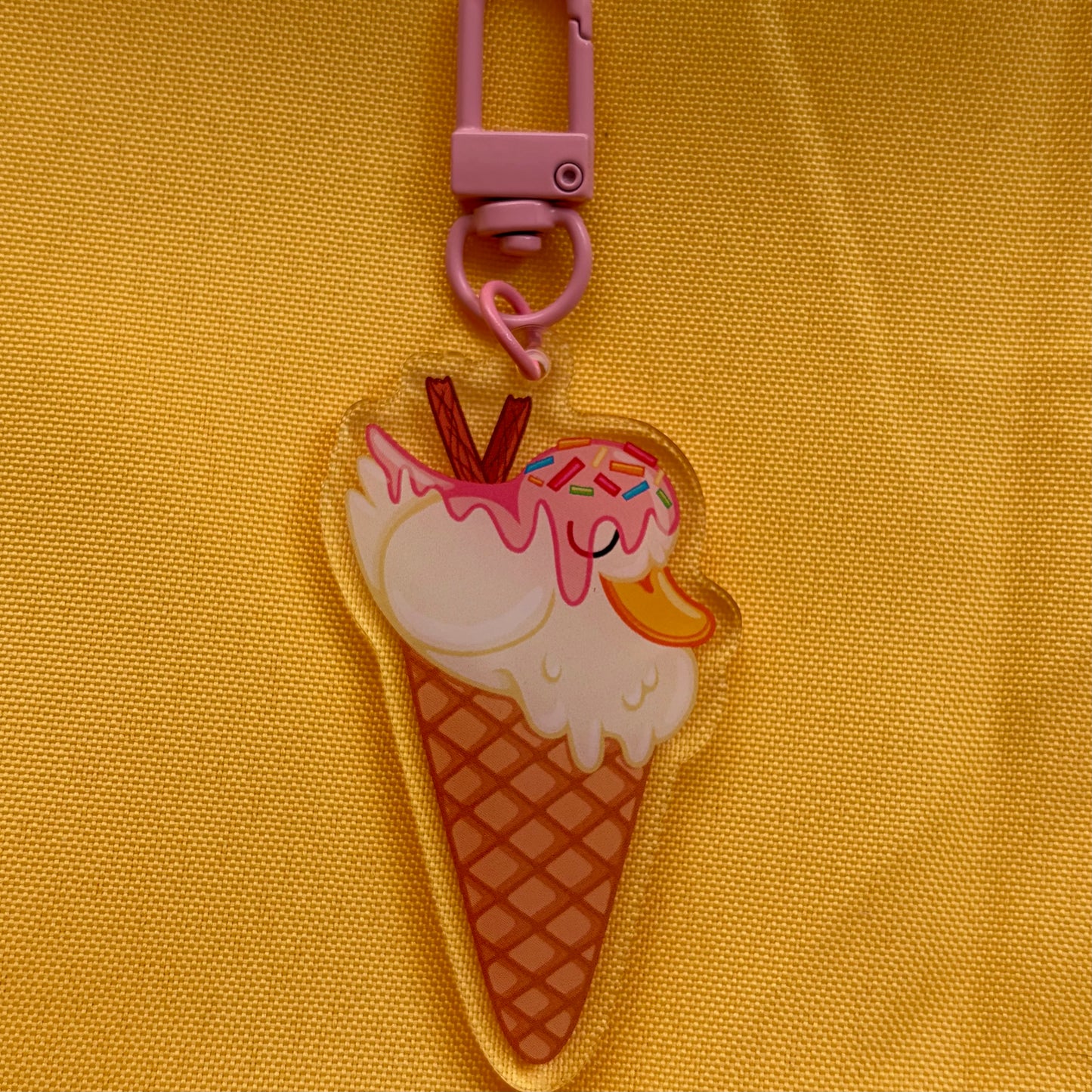 Ice Cream Duck Acrylic Charm
