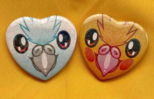 Cockatiel Heart Button