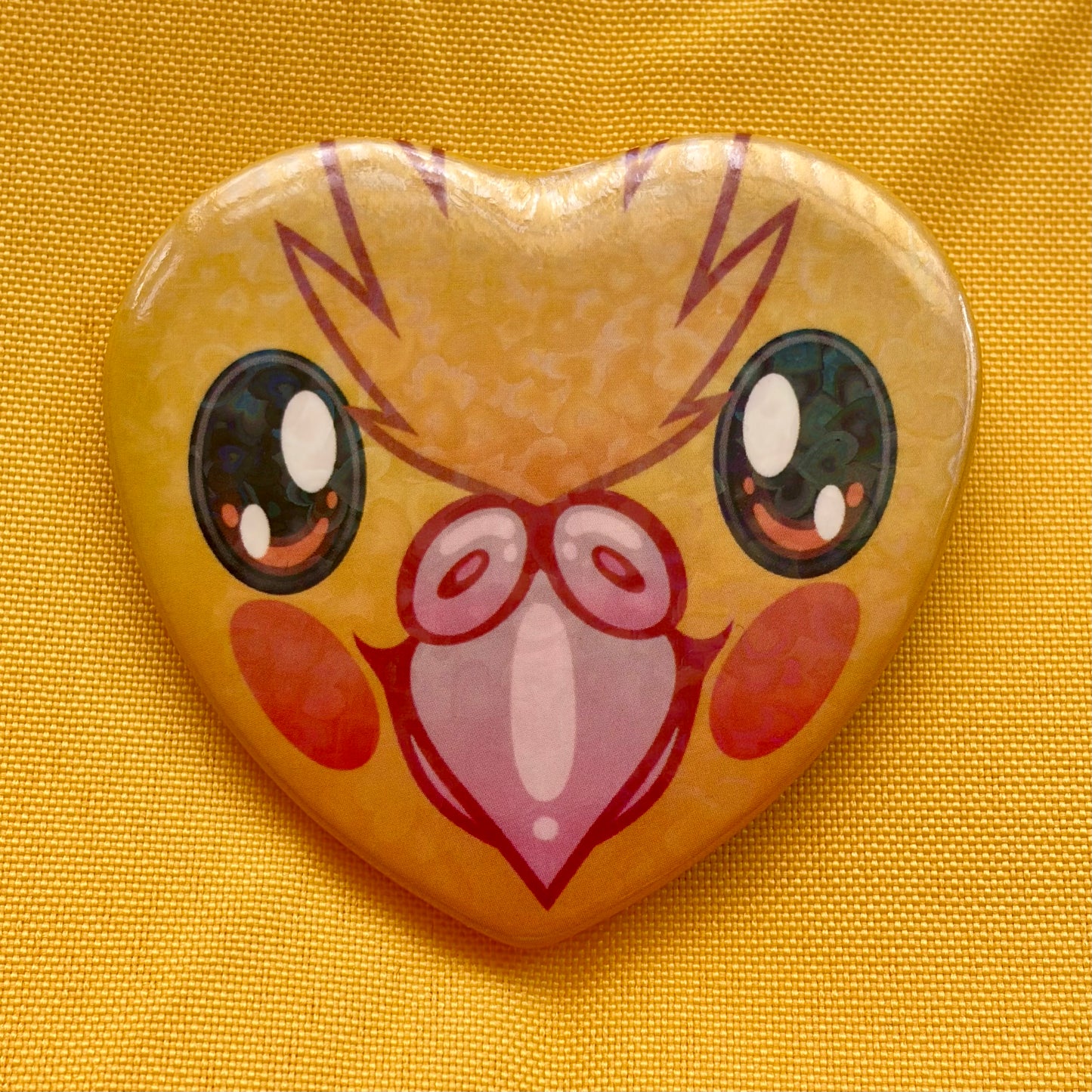 Cockatiel Heart Button