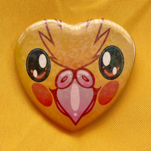 Cockatiel Heart Button